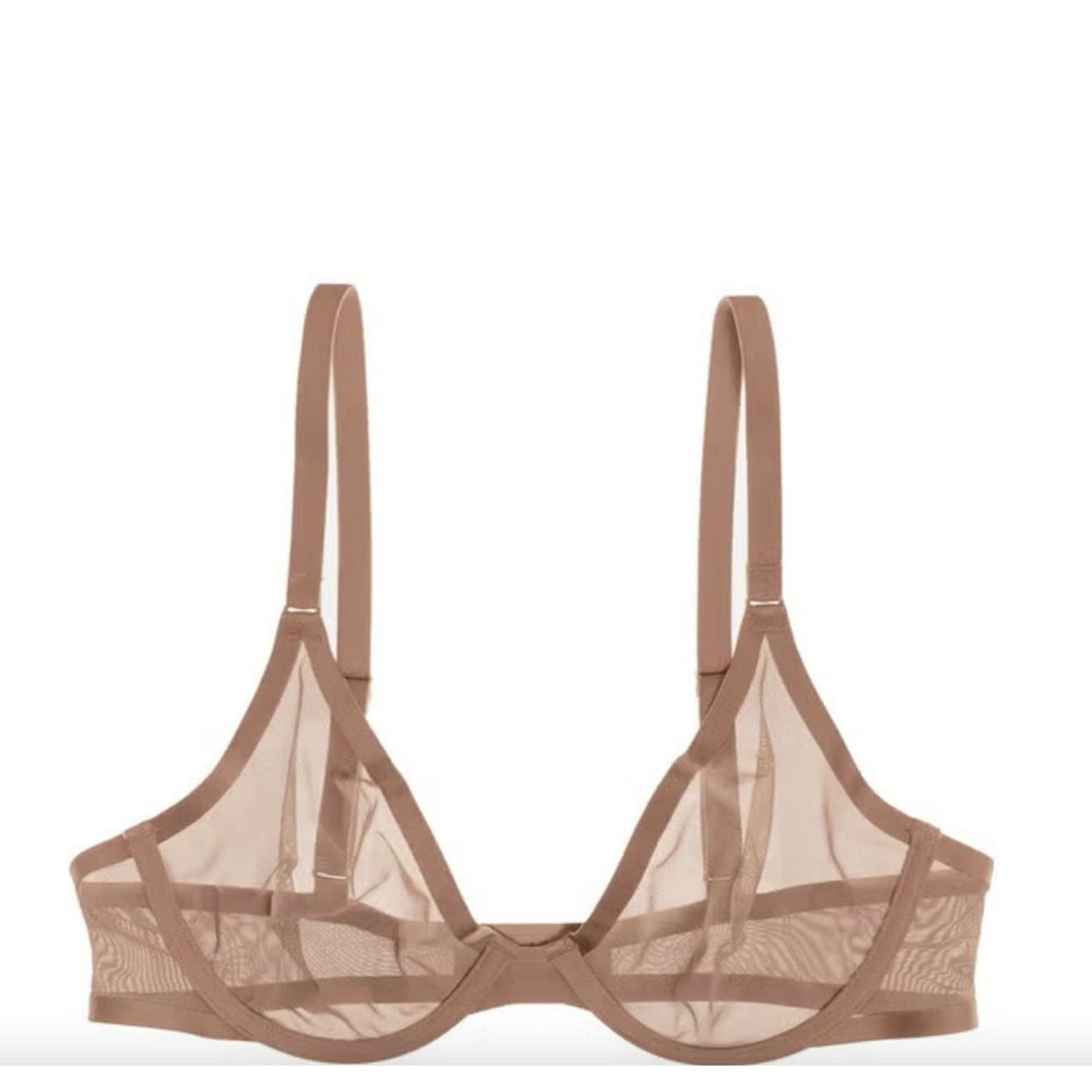 NWOT CUUP The Plunge-Mesh Bra Taupe Various Sizes